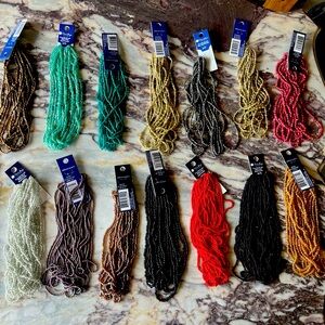 Blue Moon Beads Lot of 14 Glass Seed Bead Strands 14 inch each set has 8 strands